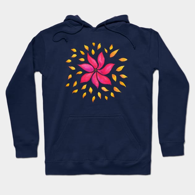 Abstract Watercolor Pink Flower In The Wind Hoodie by Boriana Giormova